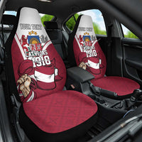 Personalized Latvia Independence Day Car Seat Cover 18th November 1918 - Wonder Print Shop