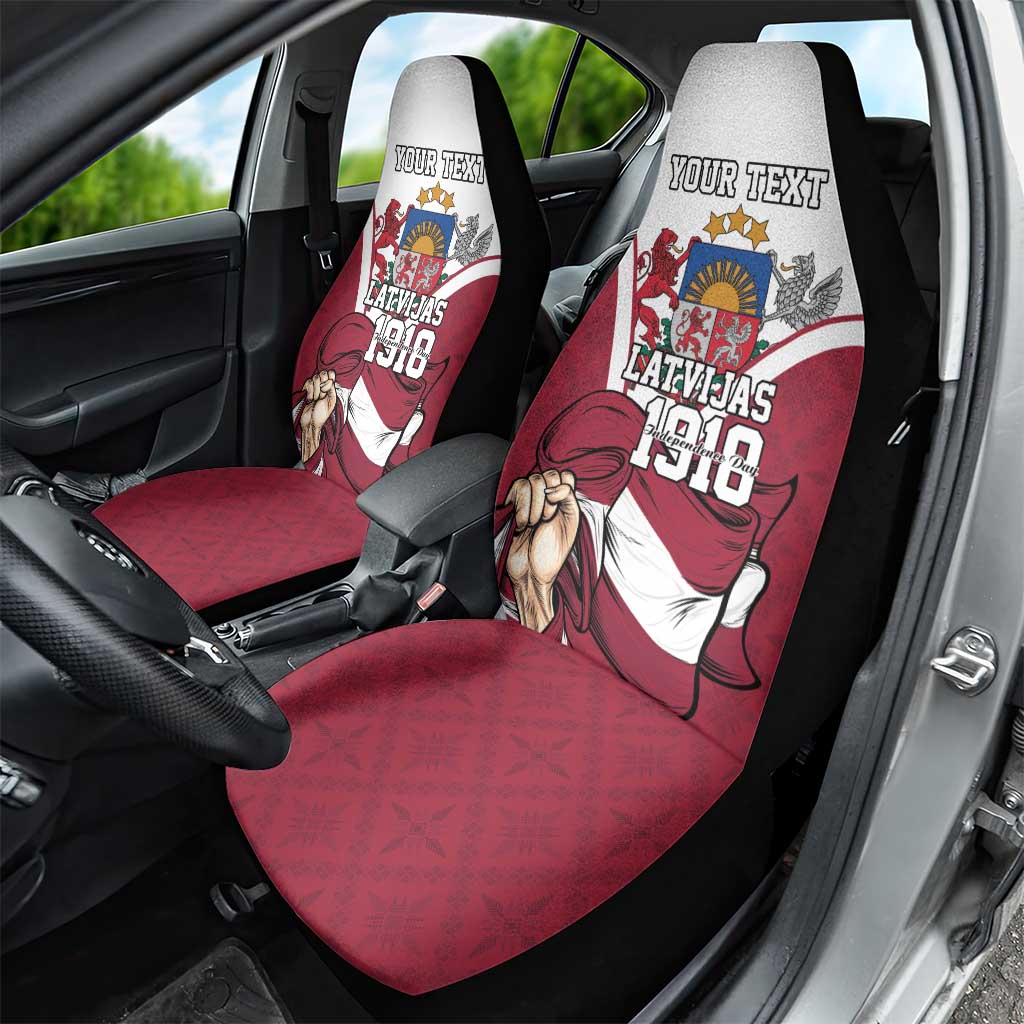 Personalized Latvia Independence Day Car Seat Cover 18th November 1918 - Wonder Print Shop