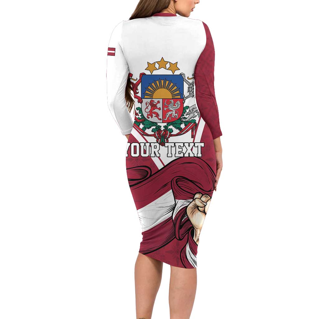 Personalized Latvia Independence Day Family Matching Long Sleeve Bodycon Dress and Hawaiian Shirt 18th November 1918 - Wonder Print Shop