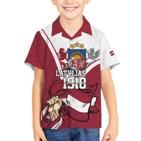 Personalized Latvia Independence Day Family Matching Long Sleeve Bodycon Dress and Hawaiian Shirt 18th November 1918 - Wonder Print Shop