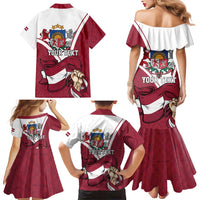 Personalized Latvia Independence Day Family Matching Mermaid Dress and Hawaiian Shirt 18th November 1918 - Wonder Print Shop