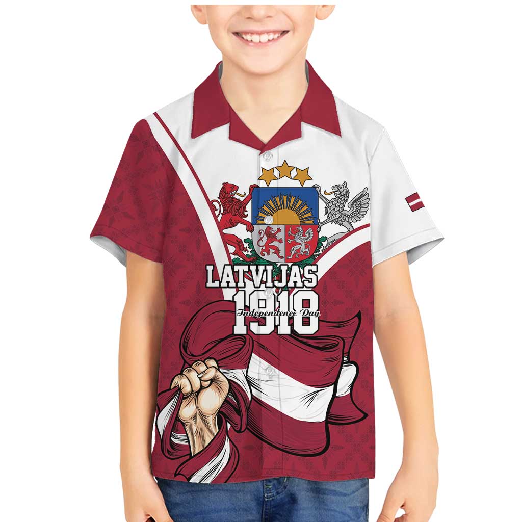 Personalized Latvia Independence Day Family Matching Mermaid Dress and Hawaiian Shirt 18th November 1918 - Wonder Print Shop