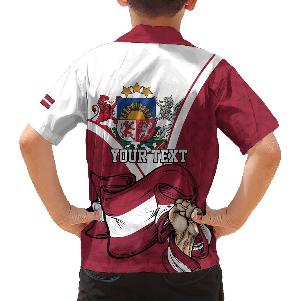 Personalized Latvia Independence Day Family Matching Off Shoulder Maxi Dress and Hawaiian Shirt 18th November 1918 - Wonder Print Shop