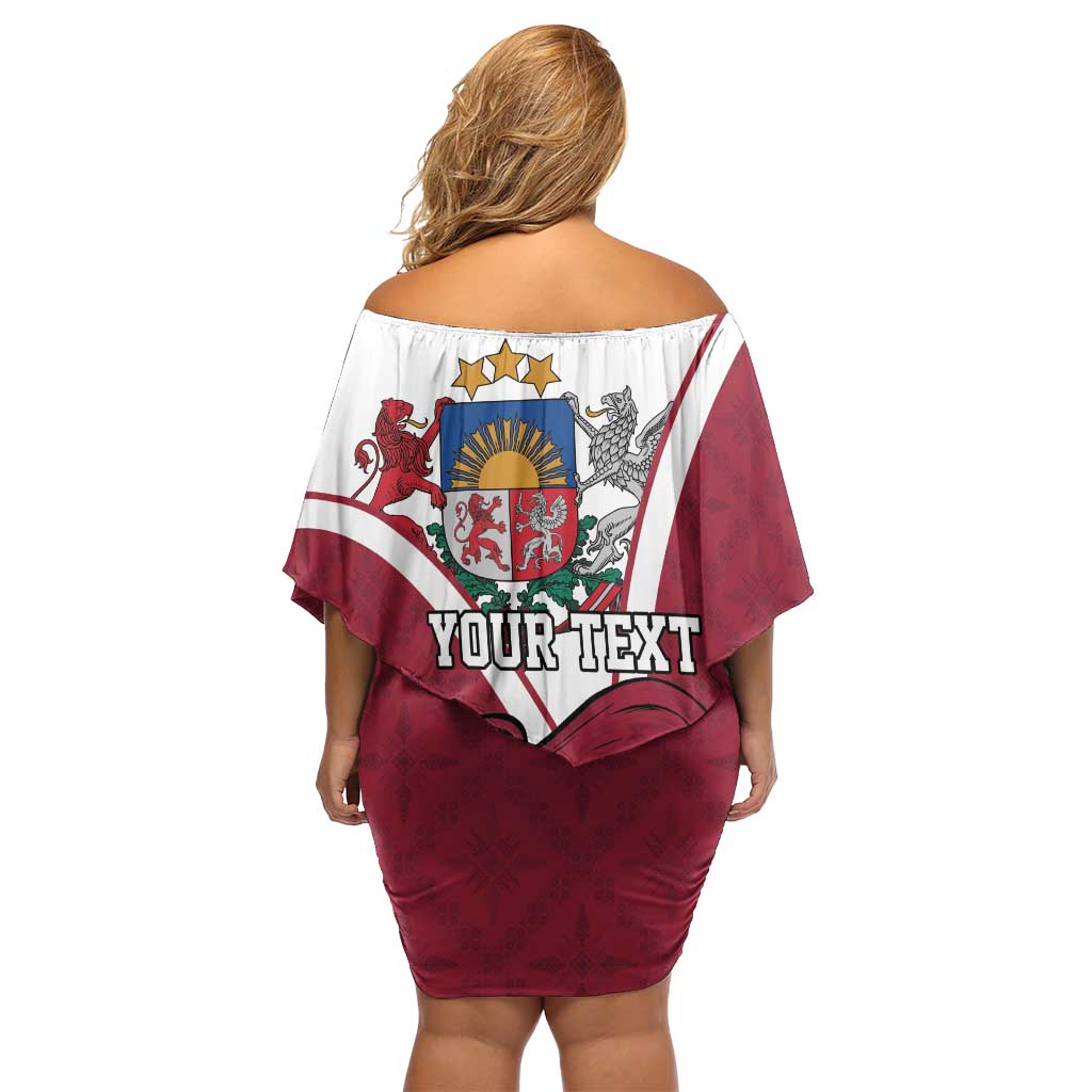 Personalized Latvia Independence Day Family Matching Off Shoulder Short Dress and Hawaiian Shirt 18th November 1918 - Wonder Print Shop