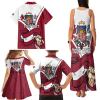 Personalized Latvia Independence Day Family Matching Tank Maxi Dress and Hawaiian Shirt 18th November 1918 - Wonder Print Shop