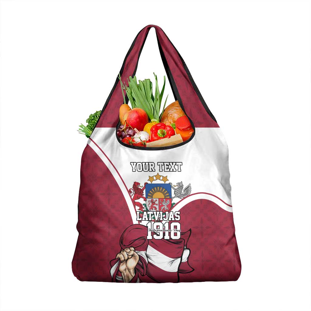 Personalized Latvia Independence Day Grocery Bag 18th November 1918 - Wonder Print Shop
