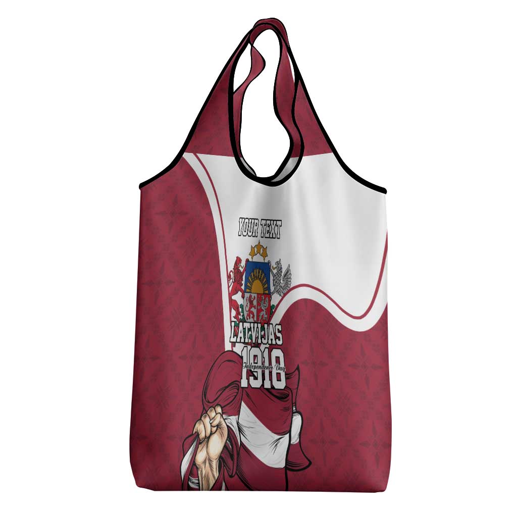 Personalized Latvia Independence Day Grocery Bag 18th November 1918 - Wonder Print Shop