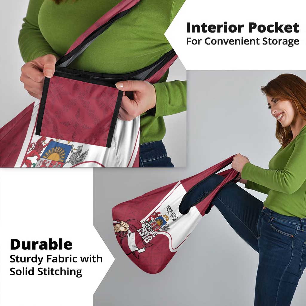 Personalized Latvia Independence Day Grocery Bag 18th November 1918 - Wonder Print Shop