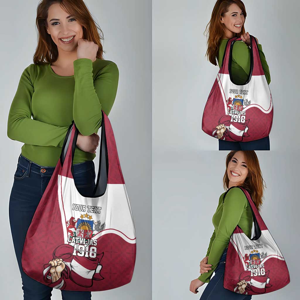 Personalized Latvia Independence Day Grocery Bag 18th November 1918 - Wonder Print Shop