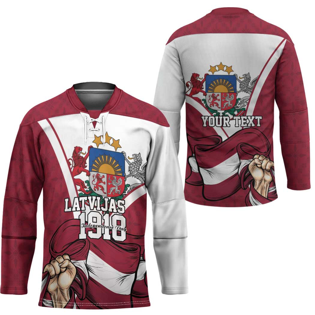Personalized Latvia Independence Day Hockey Jersey 18th November 1918 - Wonder Print Shop