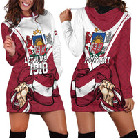Personalized Latvia Independence Day Hoodie Dress 18th November 1918 - Wonder Print Shop