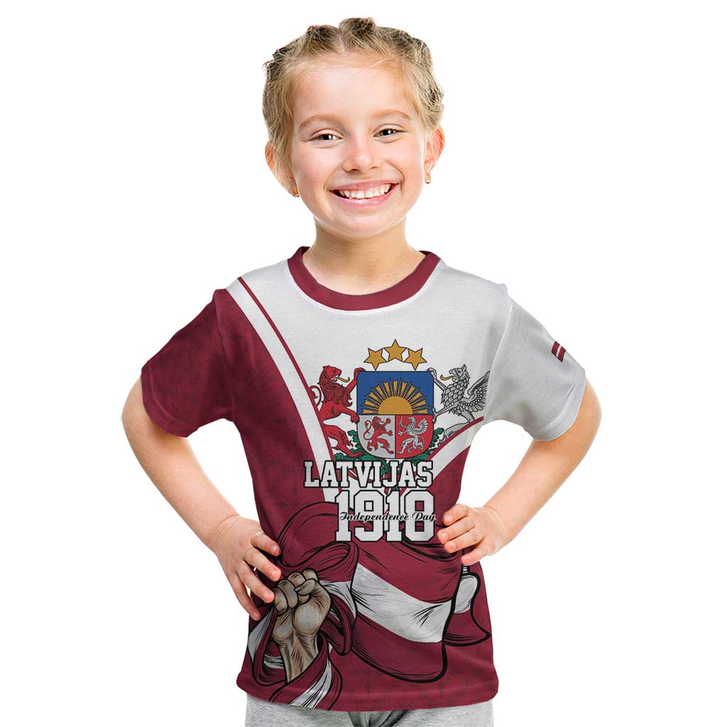 Personalized Latvia Independence Day Kid T Shirt 18th November 1918 - Wonder Print Shop
