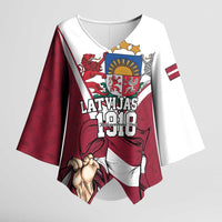 Personalized Latvia Independence Day Kimono Sleeve Blouse 18th November 1918 - Wonder Print Shop