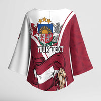 Personalized Latvia Independence Day Kimono Sleeve Blouse 18th November 1918 - Wonder Print Shop