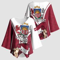 Personalized Latvia Independence Day Kimono Sleeve Blouse 18th November 1918 - Wonder Print Shop