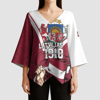 Personalized Latvia Independence Day Kimono Sleeve Blouse 18th November 1918 - Wonder Print Shop