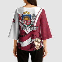Personalized Latvia Independence Day Kimono Sleeve Blouse 18th November 1918 - Wonder Print Shop