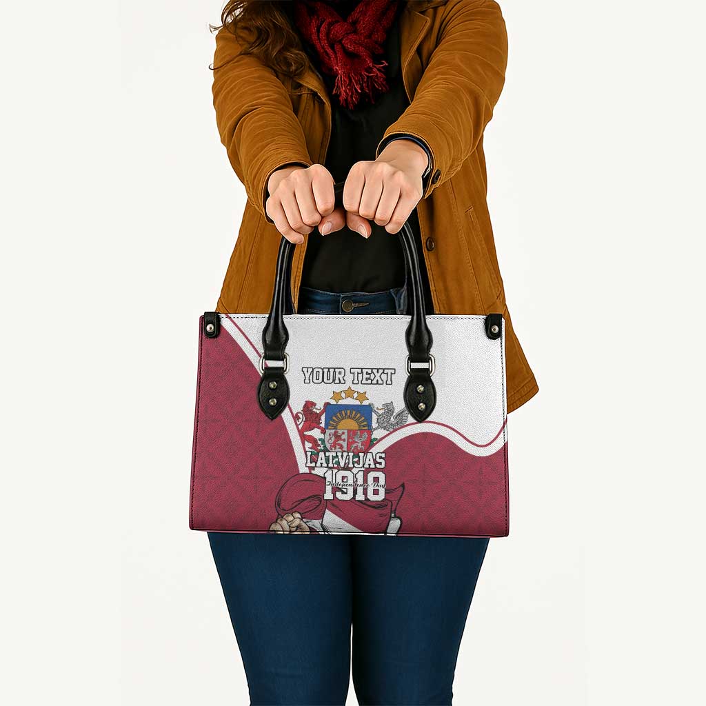 Personalized Latvia Independence Day Leather Bag 18th November 1918 - Wonder Print Shop