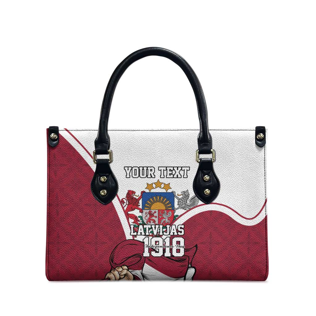 Personalized Latvia Independence Day Leather Bag 18th November 1918 - Wonder Print Shop