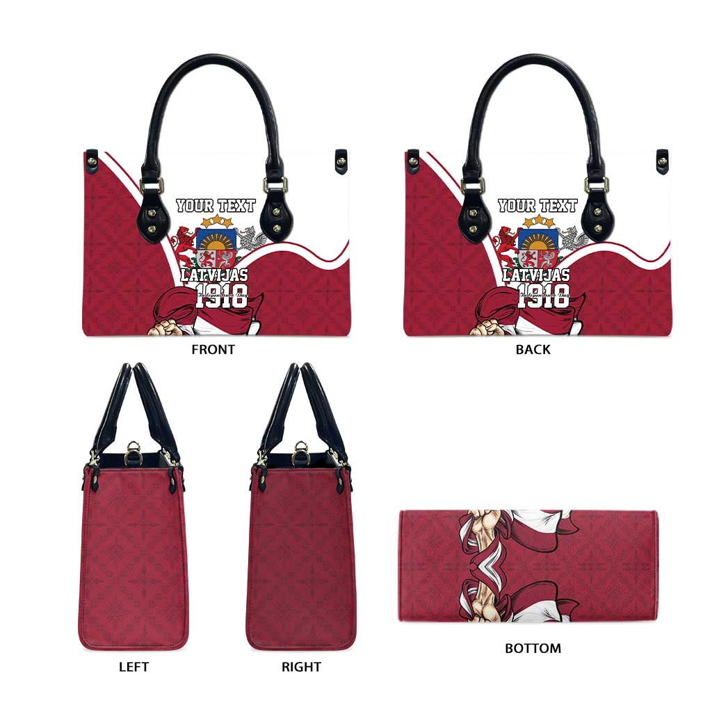 Personalized Latvia Independence Day Leather Bag 18th November 1918 - Wonder Print Shop