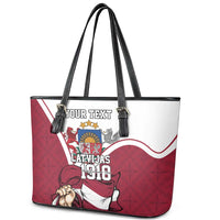 Personalized Latvia Independence Day Leather Tote Bag 18th November 1918 - Wonder Print Shop