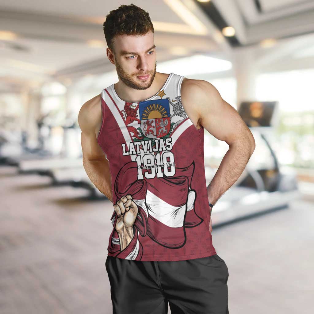 Personalized Latvia Independence Day Men Tank Top 18th November 1918 - Wonder Print Shop