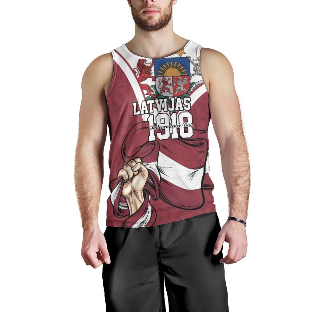 Personalized Latvia Independence Day Men Tank Top 18th November 1918 - Wonder Print Shop