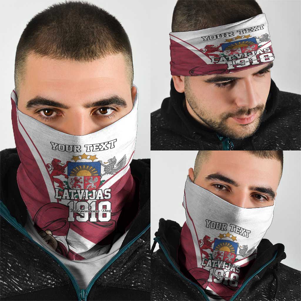 Personalized Latvia Independence Day Neck Gaiter 18th November 1918 - Wonder Print Shop