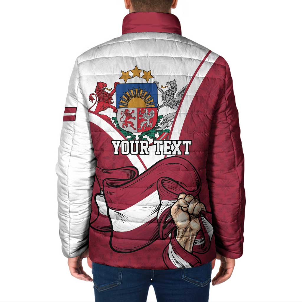Personalized Latvia Independence Day Padded Jacket 18th November 1918 - Wonder Print Shop