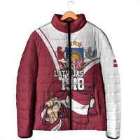 Personalized Latvia Independence Day Padded Jacket 18th November 1918 - Wonder Print Shop