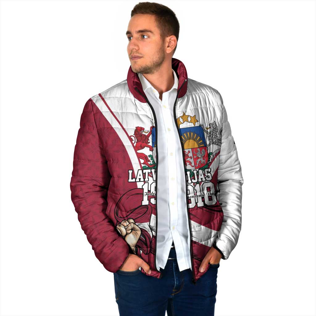 Personalized Latvia Independence Day Padded Jacket 18th November 1918 - Wonder Print Shop