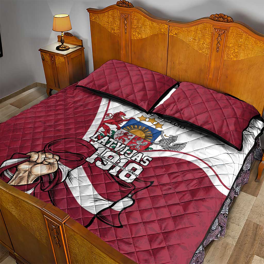 Personalized Latvia Independence Day Quilt Bed Set 18th November 1918 - Wonder Print Shop