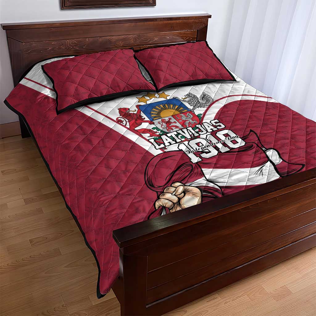Personalized Latvia Independence Day Quilt Bed Set 18th November 1918 - Wonder Print Shop