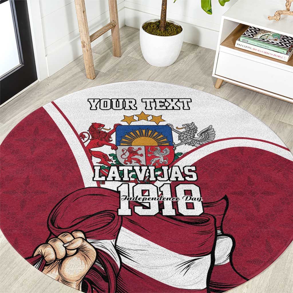 Personalized Latvia Independence Day Round Carpet 18th November 1918 - Wonder Print Shop