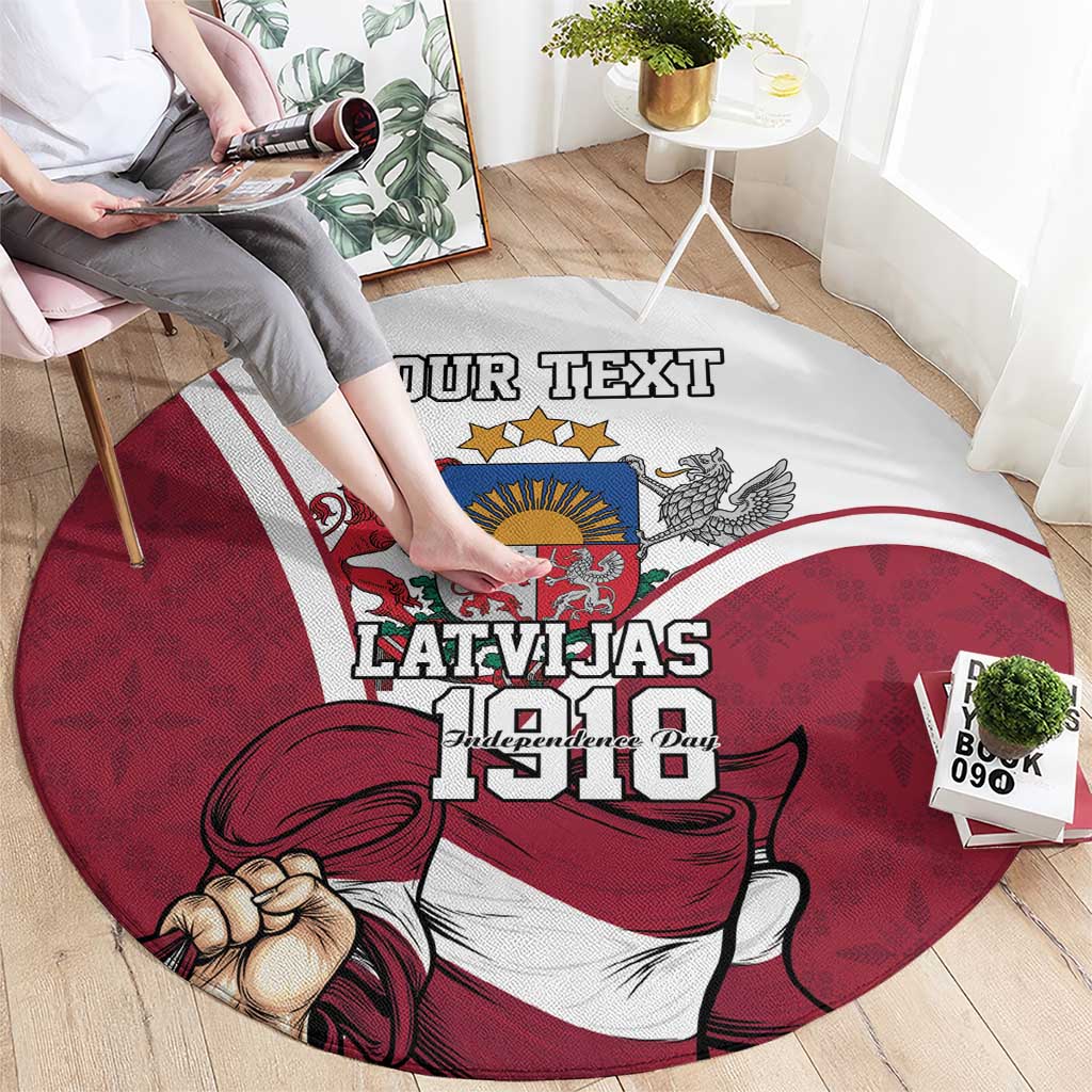 Personalized Latvia Independence Day Round Carpet 18th November 1918 - Wonder Print Shop