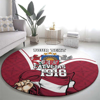 Personalized Latvia Independence Day Round Carpet 18th November 1918 - Wonder Print Shop