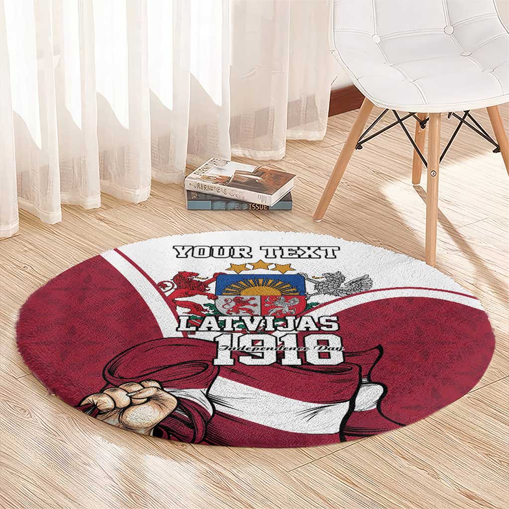 Personalized Latvia Independence Day Round Carpet 18th November 1918 - Wonder Print Shop