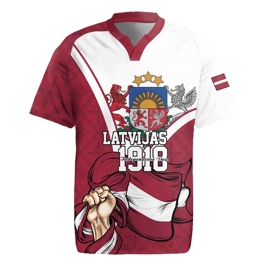 Personalized Latvia Independence Day Rugby Jersey 18th November 1918 - Wonder Print Shop