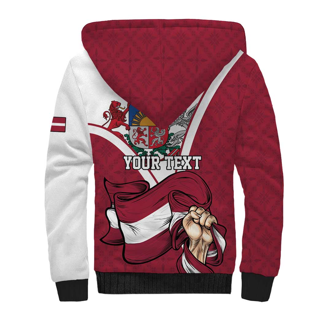 Personalized Latvia Independence Day Sherpa Hoodie 18th November 1918 - Wonder Print Shop