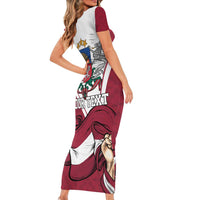 Personalized Latvia Independence Day Short Sleeve Bodycon Dress 18th November 1918 - Wonder Print Shop