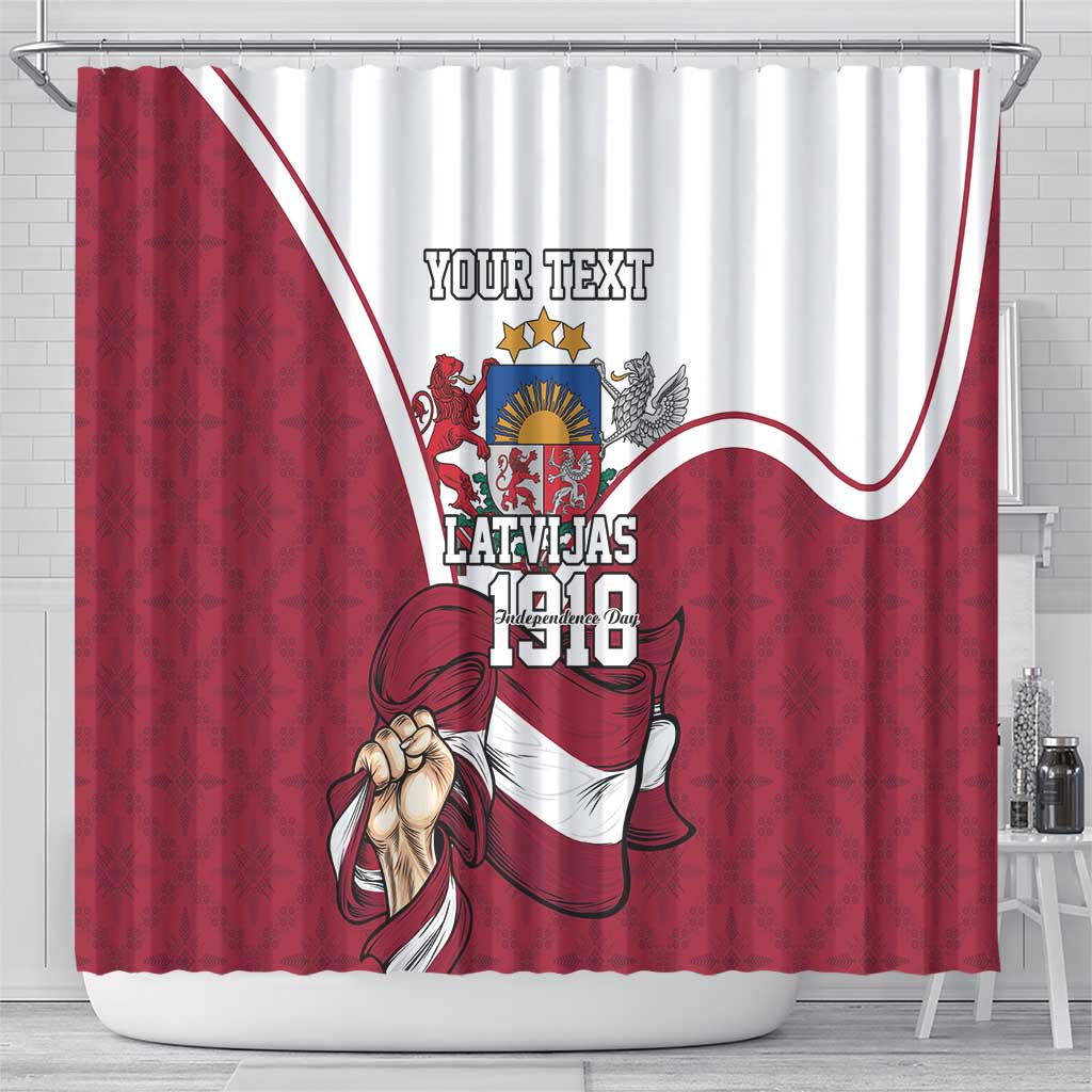 Personalized Latvia Independence Day Shower Curtain 18th November 1918 - Wonder Print Shop