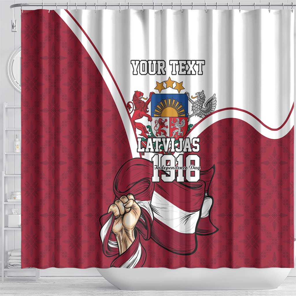 Personalized Latvia Independence Day Shower Curtain 18th November 1918 - Wonder Print Shop