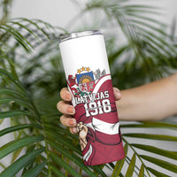Personalized Latvia Independence Day Skinny Tumbler 18th November 1918 - Wonder Print Shop