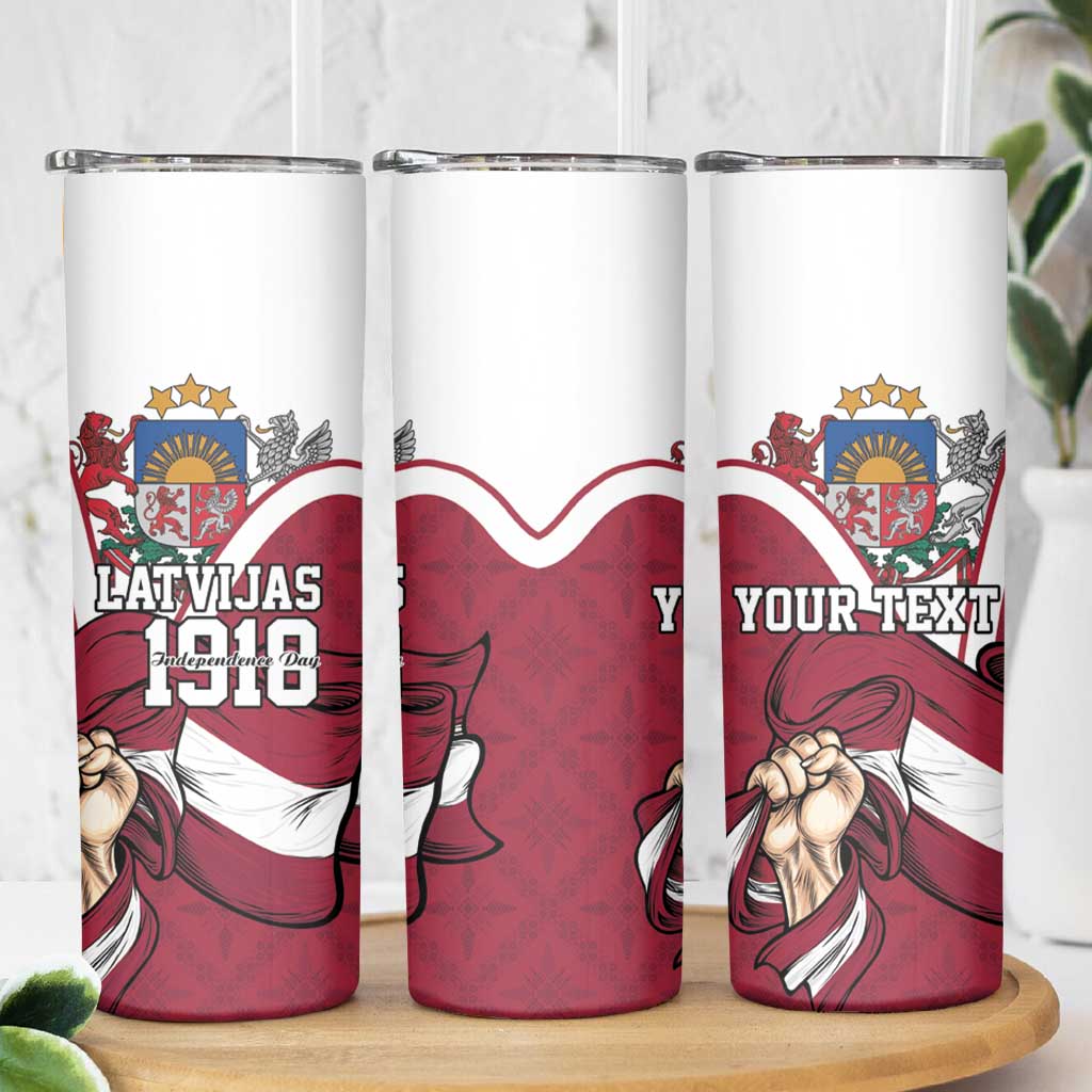 Personalized Latvia Independence Day Skinny Tumbler 18th November 1918 - Wonder Print Shop