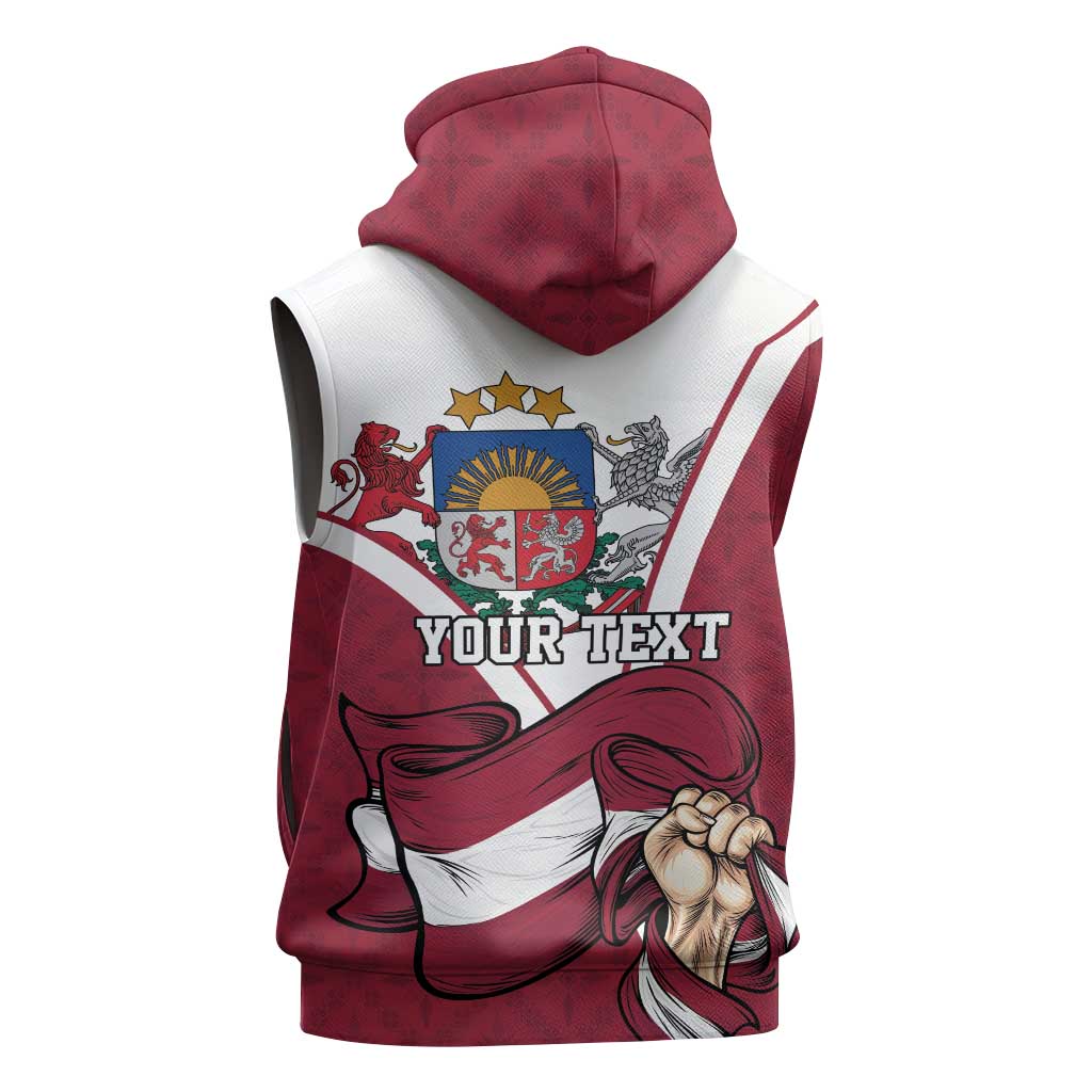 Personalized Latvia Independence Day Sleeveless Hoodie 18th November 1918 - Wonder Print Shop