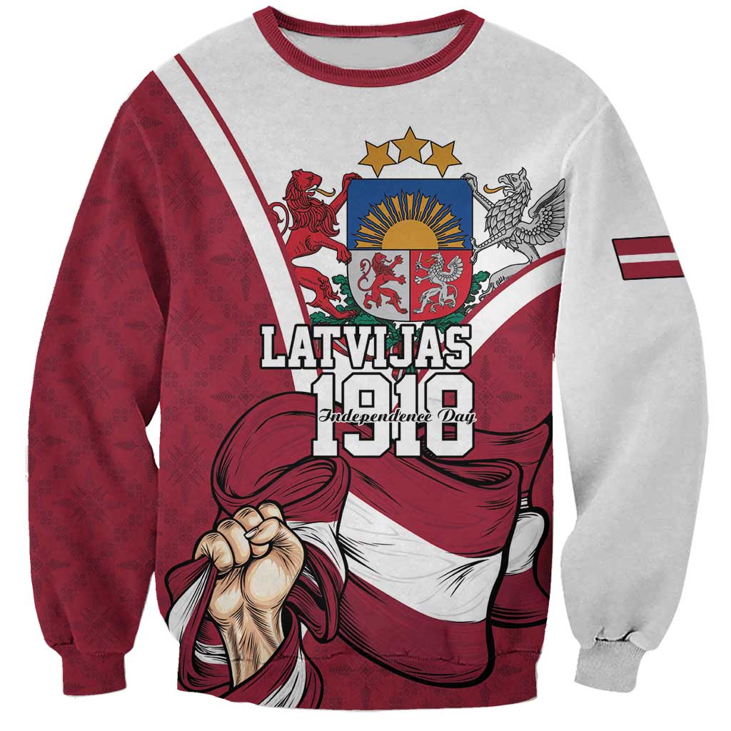 Personalized Latvia Independence Day Sweatshirt 18th November 1918 - Wonder Print Shop