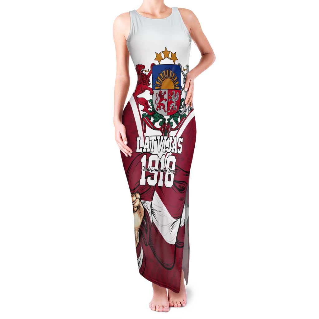 Personalized Latvia Independence Day Tank Maxi Dress 18th November 1918 - Wonder Print Shop