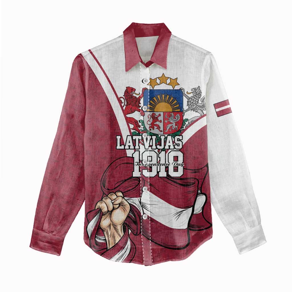Personalized Latvia Independence Day Women Casual Shirt 18th November 1918 - Wonder Print Shop