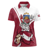 Personalized Latvia Independence Day Women Polo Shirt 18th November 1918 - Wonder Print Shop