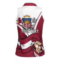 Personalized Latvia Independence Day Women Sleeveless Polo Shirt 18th November 1918 - Wonder Print Shop